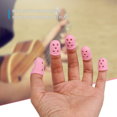 6 Pieces Guitar Silicone Finger Fingertip Protectors for Guitar Ukulele Beginners S