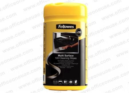 Fellowes Multi Surface Cleaning Wipes 100/tub