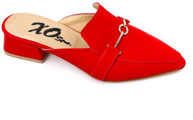 xo style Leather Slipper- Red