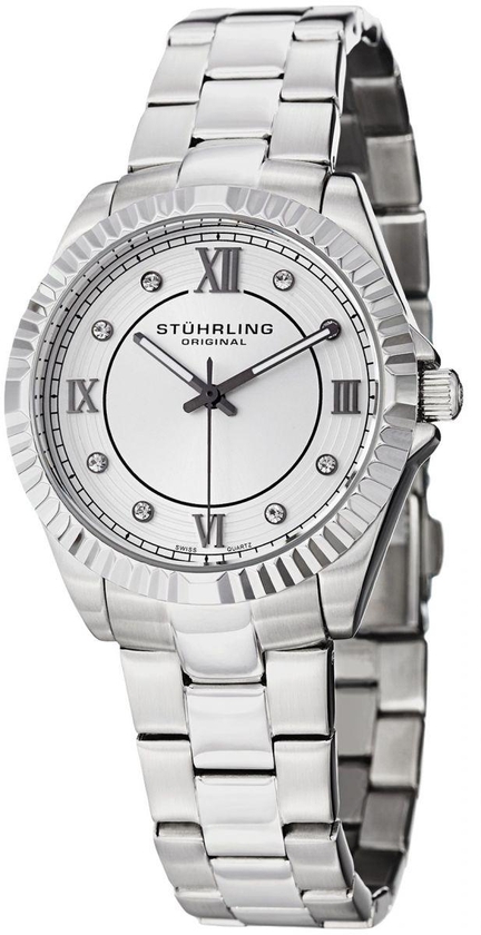Stuhrling Original Lady Nautic Women's Silver Dial Stainless Steel Band Watch - 399L.22112