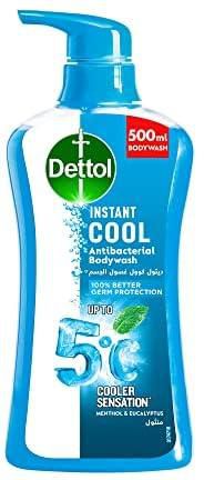 Dettol Cool Shower Gel & Body Wash, Menthol and Eucalyptus Fragrance 500ml