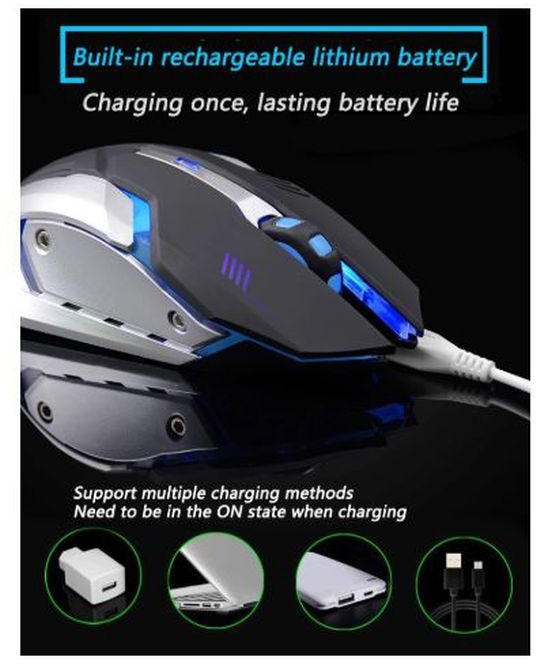 Microkingdom Wireless 2.4G Gaming Mouse 6 Buttons Rechargeable