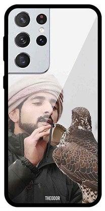 Protective Tempered Glass Case Cover For Samsung Galaxy S21 Ultra Sheikh Hamdan Loving His Eagle Multicolour