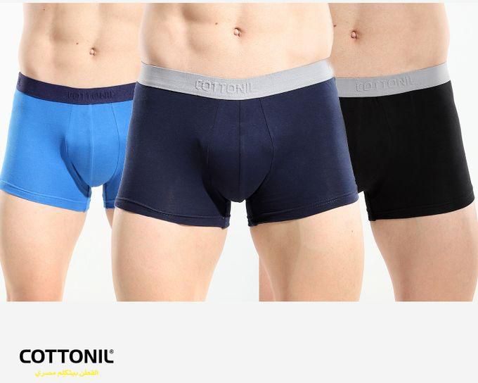 Cottonil Pack Of 3 Elastic Waist Stretchy Plain Men Boxers