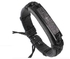 Fashion Flatmel Leather Bracelet - Black