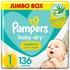 Pampers, Baby-Dry Newborn Taped Diapers, With Aloe Vera Lotion, Up To 100% Leakage Protection, Size 1, 2-5Kg , Jumbo Pack - 136 Pcs