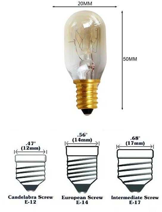 THL Fridge Bulb 15W E12 / E14 / E17 Tubular Lamp - [SALT E14] Freezer