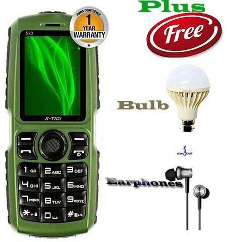 X Tigi S23- 10000mAh Powerbank Phone - Green + USB Light+ Earphones