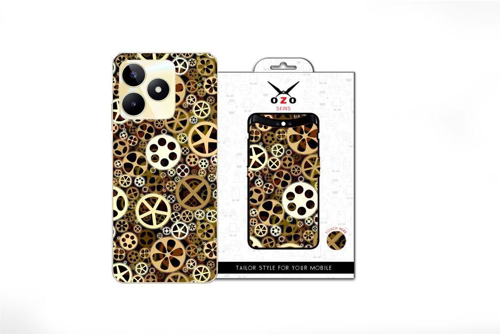 OZO Skins 2 Mobile Phone Cases Skins Bronze Gears Wheels (SE167BGW) For Realme C53 1 Piece