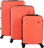 Travel Plus, Set Of 3Pcs Abs Luggage Trolley Case, Size 20/26/30 Inch, Orange
