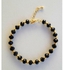 Unisex Stones, Very Elegant And Chic Bracelet, (black & Gold)