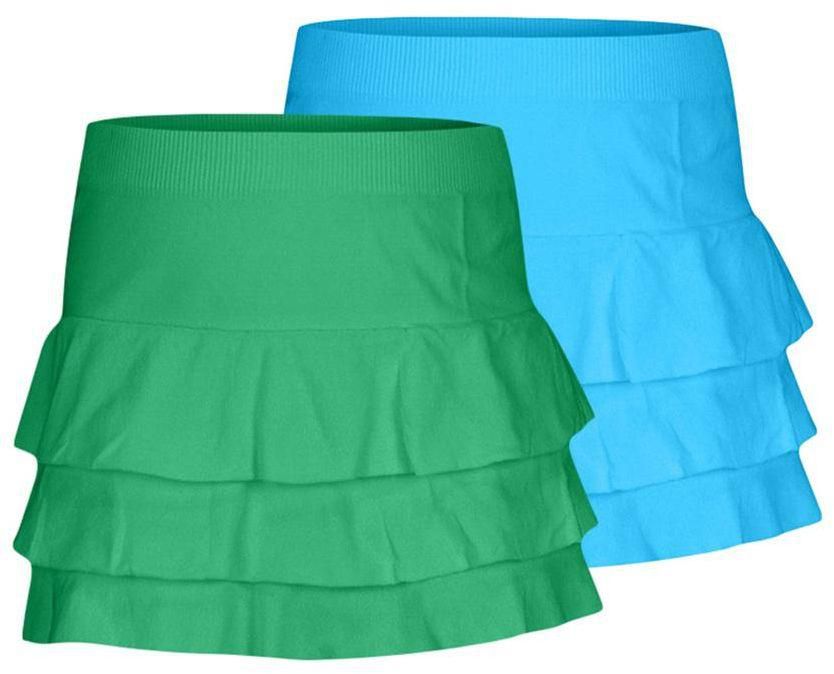 Silvy Set Of 2 Casual Skirts For Girls - Green Light Blue, 10 - 12 Years