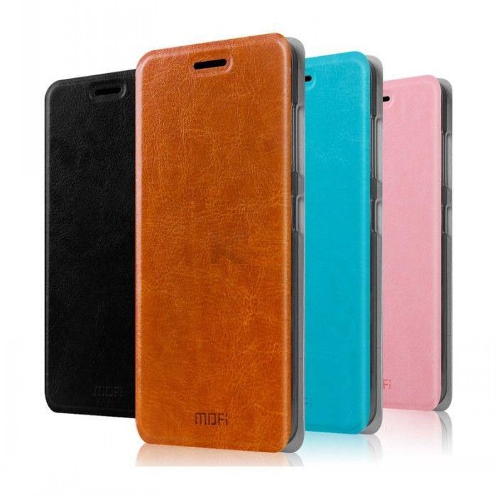 MOFI Luxury PU Leather Flip Phone Protective Case for Xiaomi Redmi Note 2 -Brown