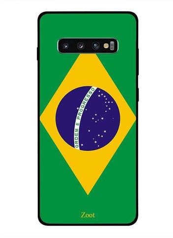 غطاء حماية واقِ لهاتف سامسونج جالاكسي S10 بلس علم البرازيل
