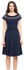 Sunshine Women Short Sleeve Hollow Out Bow Cocktail Party Skater Dress-Blue