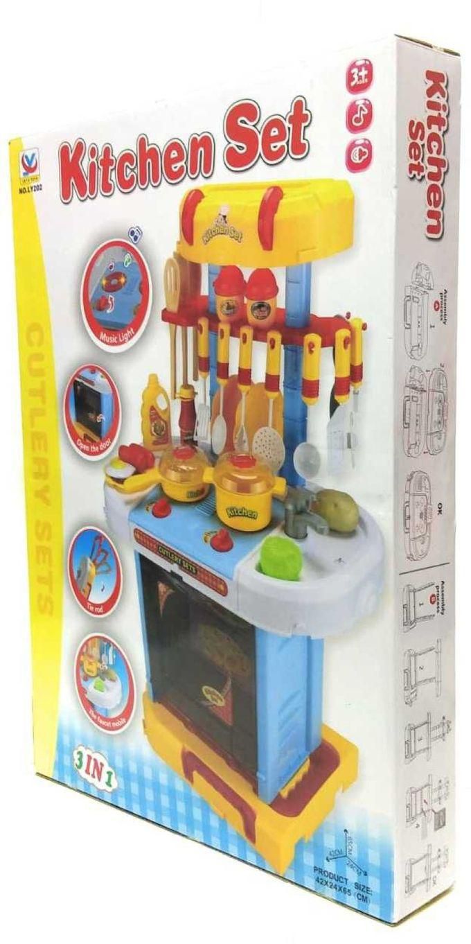 Toys 3 In 1 Kitchen Play Set With Light And Sound