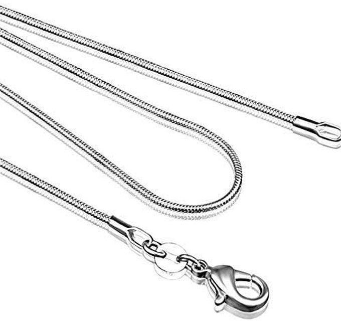 Necklace Chain Mouse Tail Unisex - In Silver Plated Thin & Tall Nice