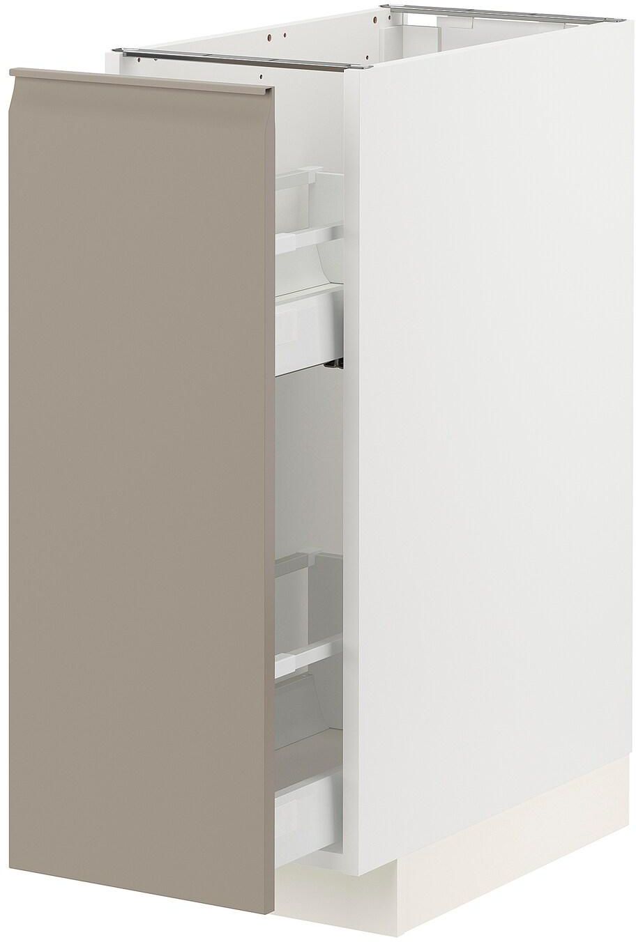 METOD / MAXIMERA خزانة قاعدة/تركيبات داخلية سحب - أبيض/Upplöv بيج غامق مطفي ‎30x60 سم‏