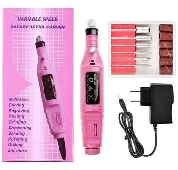 Portable Manicure Electric Nail Drill Machine Kit Pink