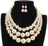Three Layered Pearl Alloy Necklace Set