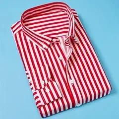 2021 High quality Classic Striped shirt Male Social Stripes Men  Long Sleeve Formal Business  Shirt