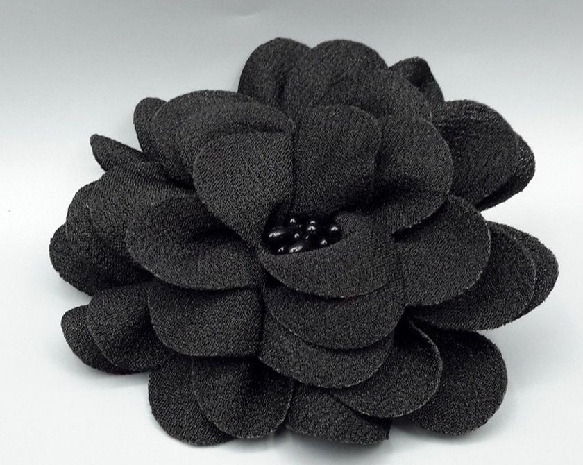 Fashion Black-Fabric Brooch Clip Hair/Dress Flower Accessories Artificial Fabric Flowers Headbands