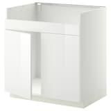 METOD Base cab f HAVSEN double bowl sink, white/Ringhult white, 80x60 cm - IKEA