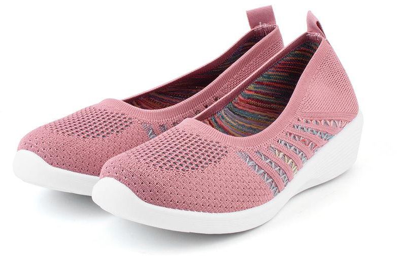 LARRIE Ladies Flexible Casual Sport Sneakers - 5 Sizes (Pink)