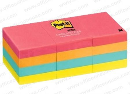 3M Post-it Notes 653AN, 1.5 x 2 inches, 12pads/pack, Neon Colors