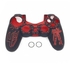 Generic For Playstation 4 Ps4 Controller - Transformer Silicone Case And Thumbstick Caps - Black Red