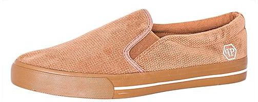 Generic Brown New Fashion Men's casual canvas Slip on Shoes