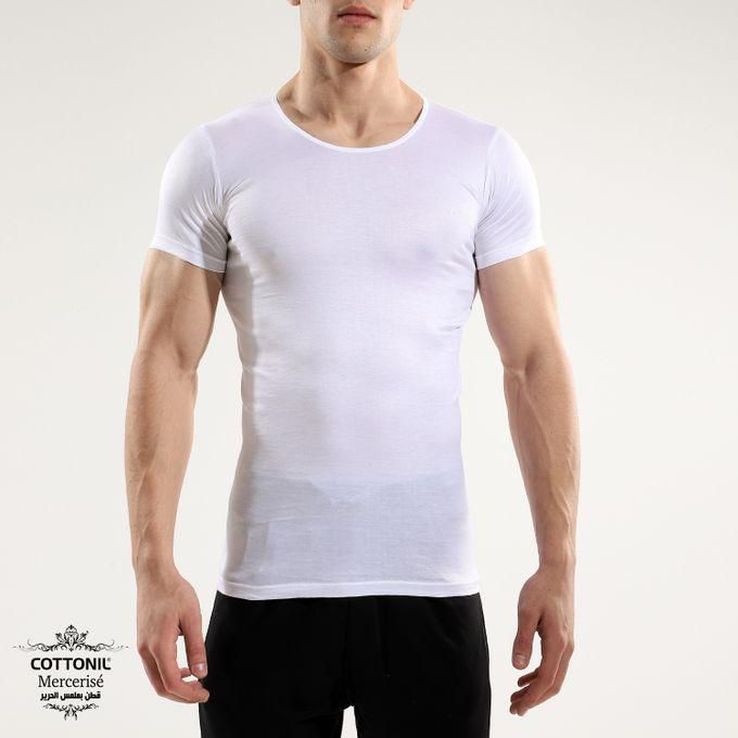 Cottonil Mercerisé Cotton White U-Neck Undershirt