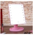 مرآة مستحضرات التجميل تعمل باللمس مزوّدة بمصابيح LED قابلة للتعديل وردي