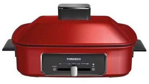Tornado شواية كهربائية متعددة الوظائف بقدرة 1400 وات من تورنيدو، لون احمر - موديل TMG-370