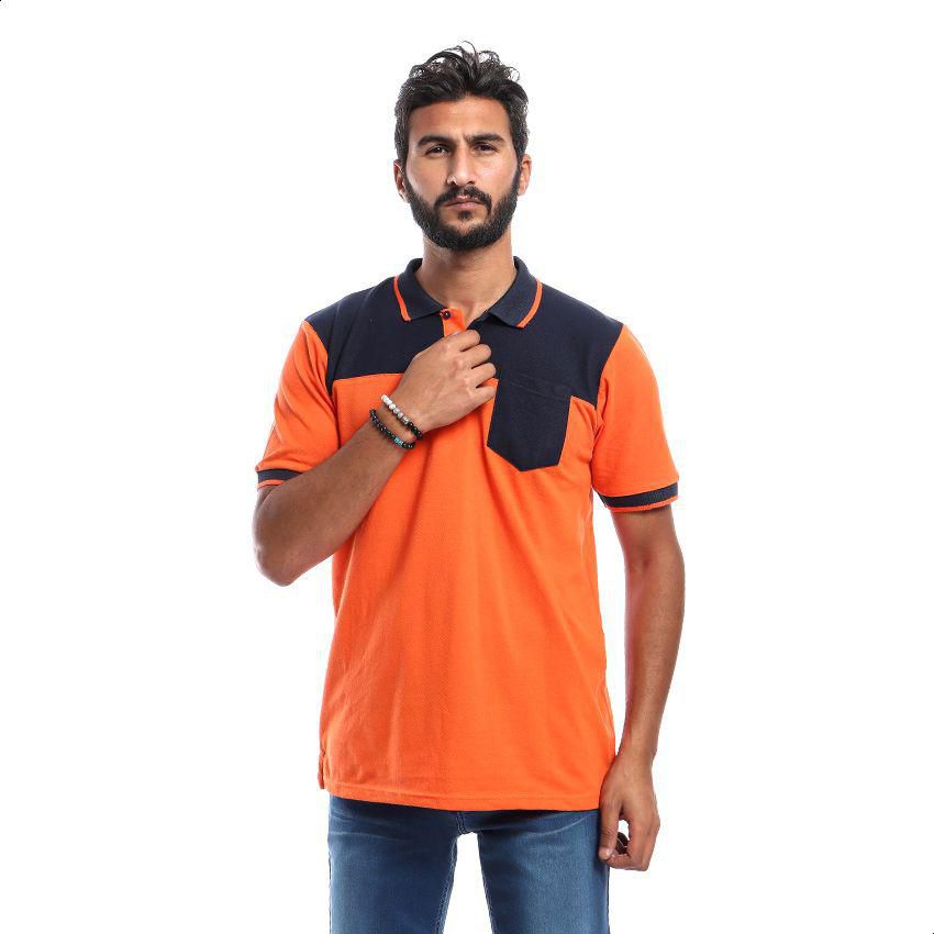 Andora Short Sleeve Polo Shirt For Men - Orange