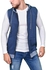 Town Team Casual Hooded Zip Up Vest - Blue Jeans