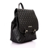 Ice Club Quilted Plain Black Casual Leather Backpack Bag