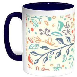 Decorative - Tree Paper Printed Coffee Mug Blue/White 11ounce