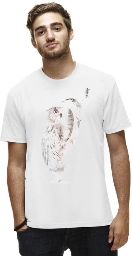 Threadcurry - White Graphic Printed Round Neck T Shirt