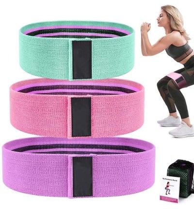 Resistance Band set for Legs and Butt,Exercise Bands Set Booty Bands Hip Bands Wide Exercise Bands Resistance Loops Band Anti Slip Elastic (Set 3)