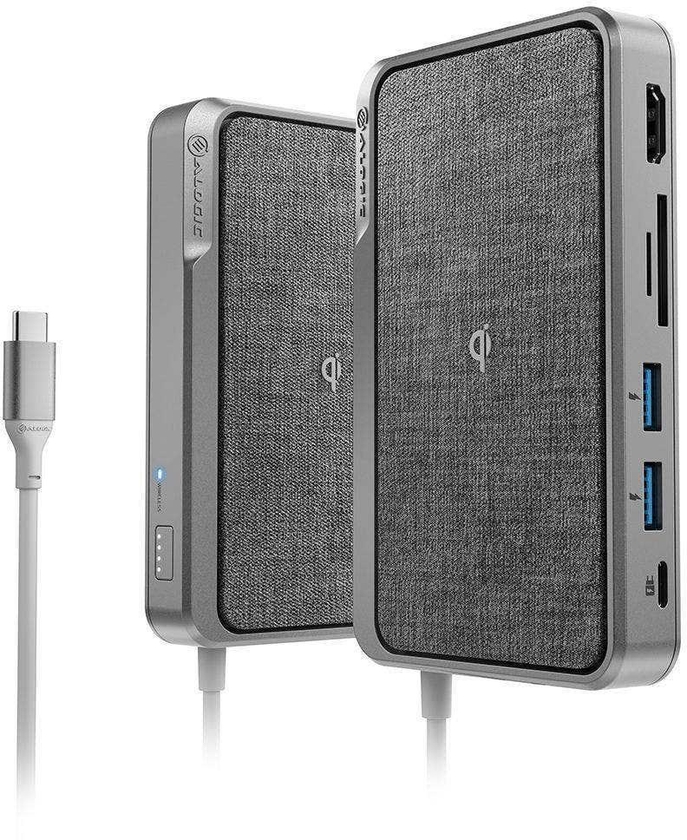Alogic USB-C Dock Wave| ALL-IN-ONE - USB-C Hub with Power Delivery, Power Bank & Wireless Charger