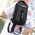 One Shoulder HAOSHUAI Bag-Unisex-Waterproof-with USB Port- Black