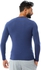 Round-Neck Long-Sleeve Solid Undershirt for Men - Navy