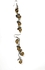 Fashion Long brown crystal earrings with silver metal decorations