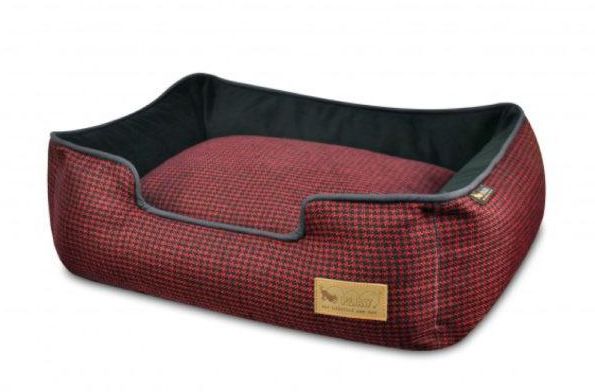 Lounge Bed Houndstooth Red/Black Extra Large
