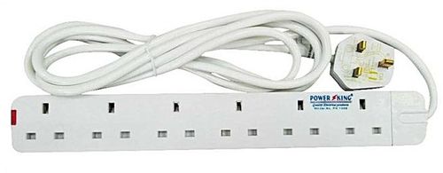 Generic Power king 6 way extension cable white