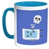 Skull Printed Coffee Mug Turquoise/White