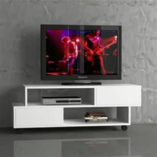 Modern TV Unit with 2 drawers, White- TV5