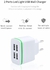 Portable 4 Ports USB Home Travel Wall Green Light-Black