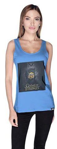 Creo Game Of Thrones Minion Scoop Neck  Tank Top For Women - L, Blue
